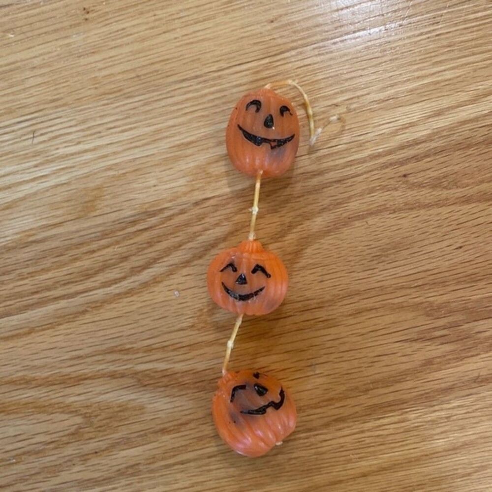 Vintage Halloween hanging pumpkin candle trio Unique